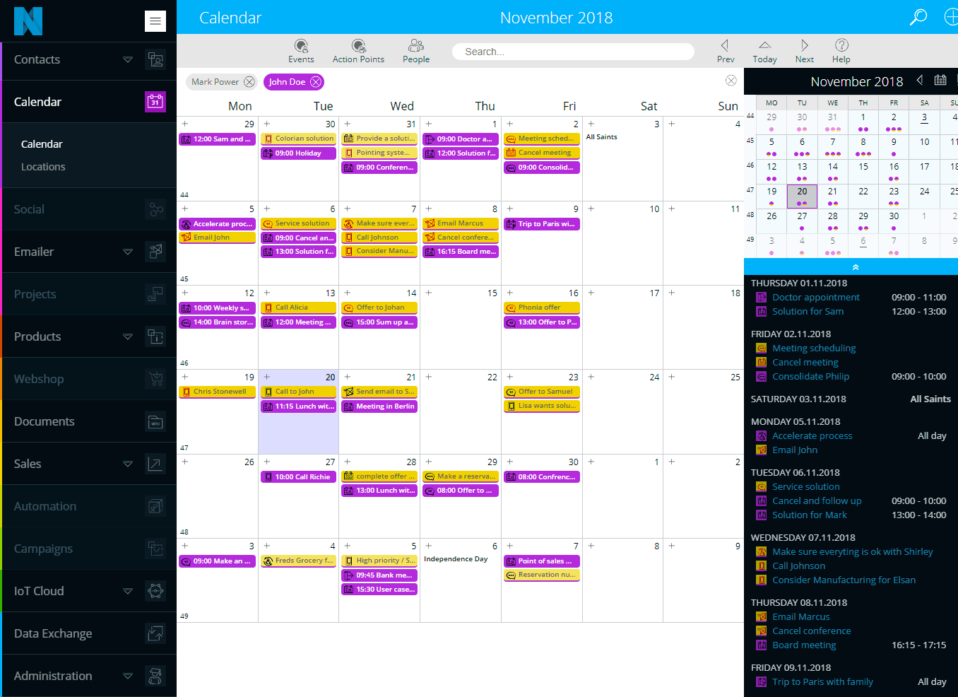 Calendar view